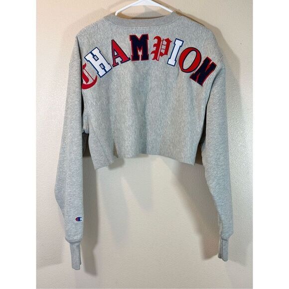 Champion Life Women's Small Reverse Weave Crop Cut Off Crew Sweatshirt Top - Picture 5 of 11